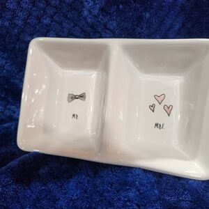 Rae Dunn Artizan Collection by Magenta Divided Jewelry/Trinket Dish